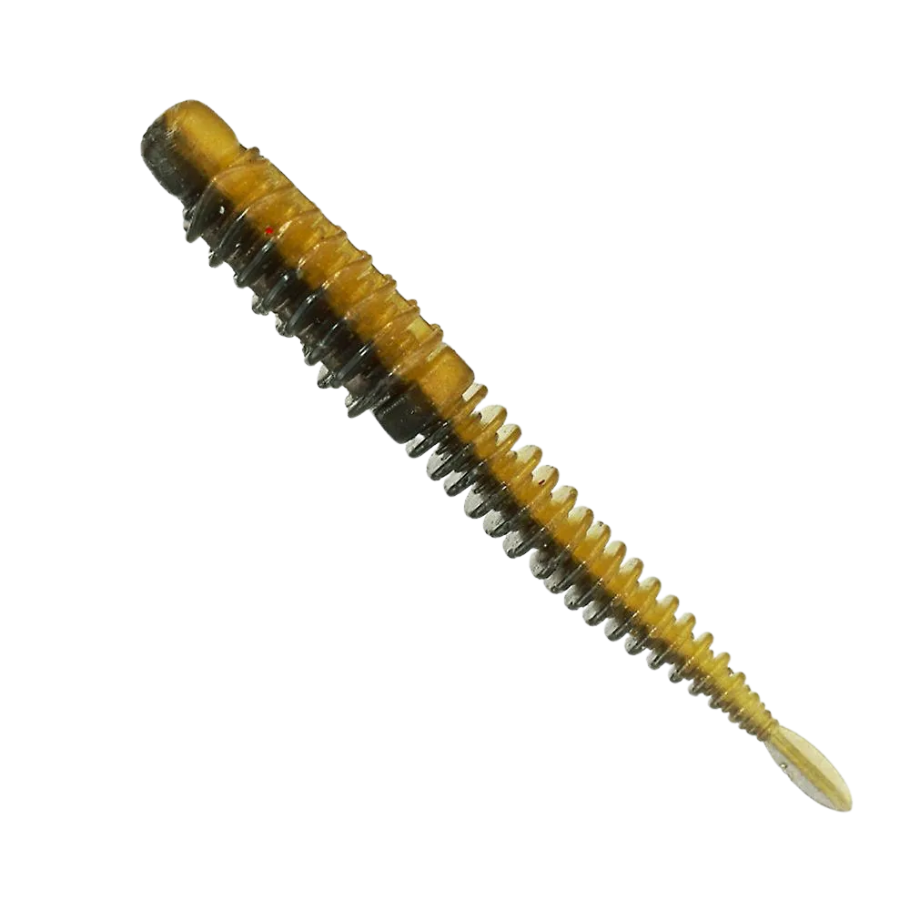 10 Pcs/Bag Pin Tail Floating Soft Worms Reverse Thread Design with Dense Salt Grain