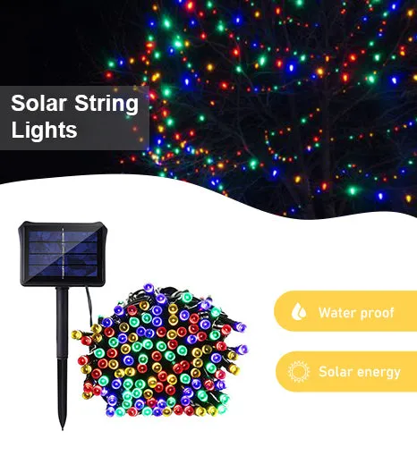 100 LED 32ft Solar Powered Outdoor String Light