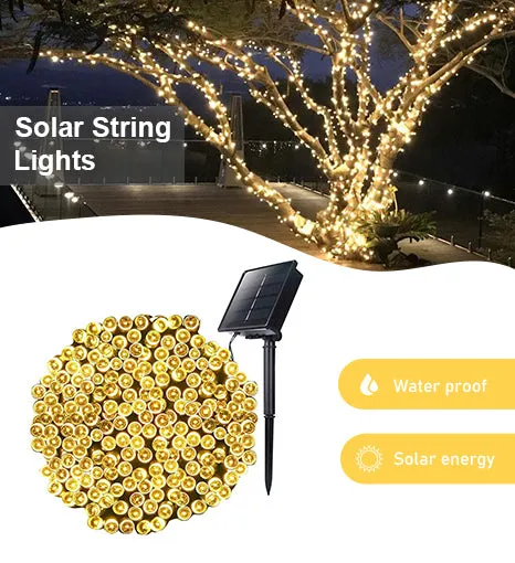 100 LED 32ft Solar Powered Outdoor String Light