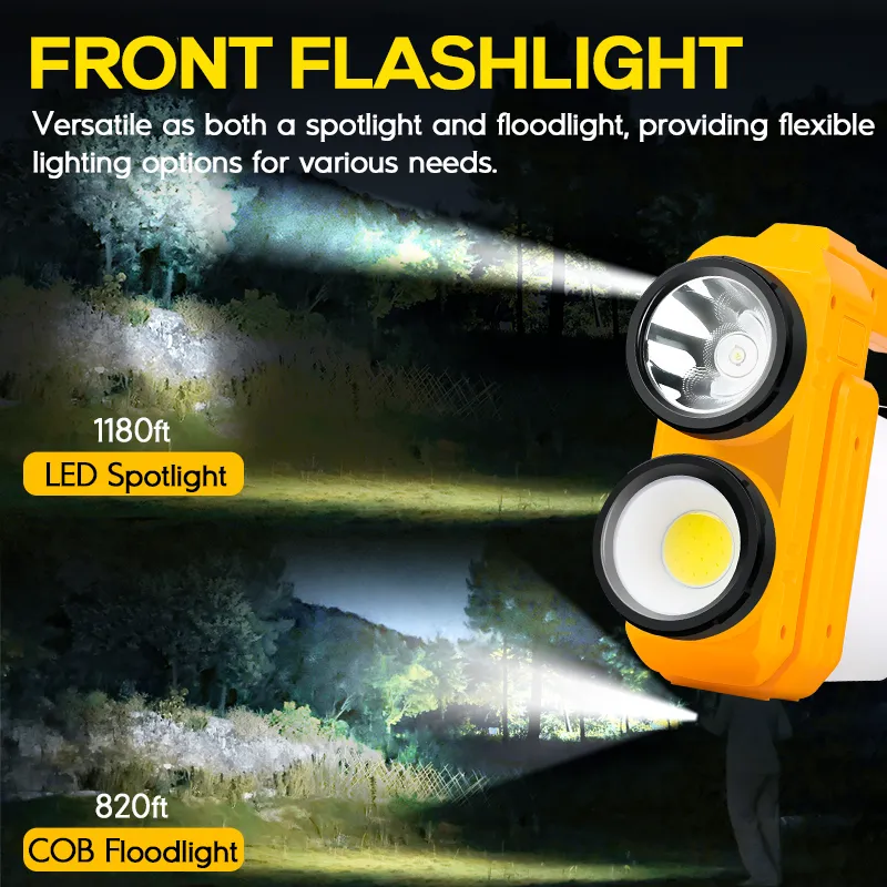 1000 Lumens Hanging Lantern Flashlight Rechargeable Handheld Spotlight