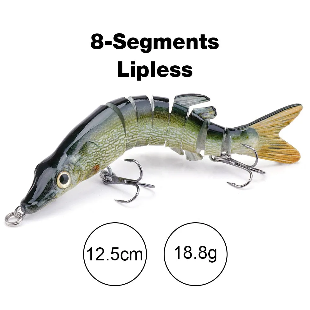 10cm/12.5cm Pike Wobblers for Fishing Artificial Bait Hard Multi Jointed Swimbait Crankbait Lifelike Fishing Lure Tackle