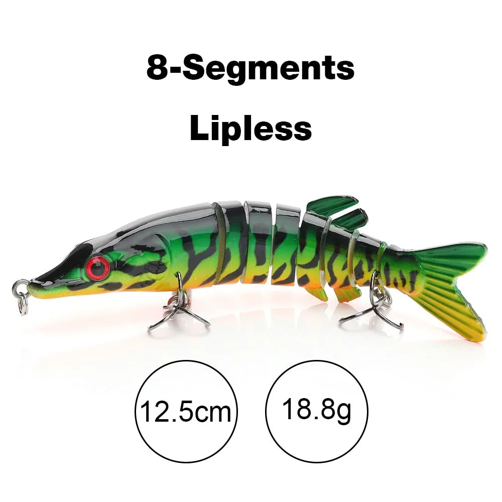 10cm/12.5cm Pike Wobblers for Fishing Artificial Bait Hard Multi Jointed Swimbait Crankbait Lifelike Fishing Lure Tackle