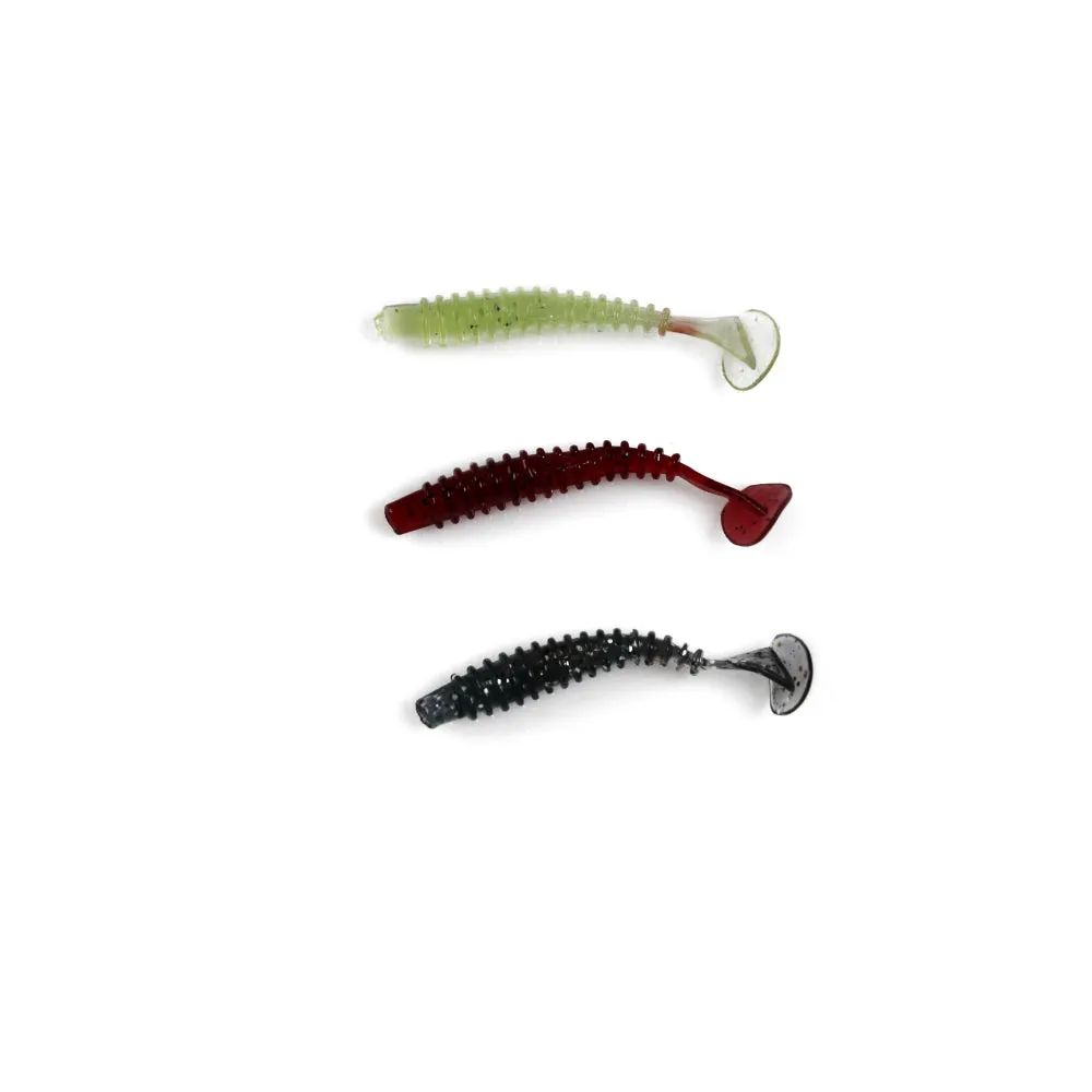 200 X Soft Fishing Lure Plastic Tackle 50mm Paddle Tail Grub Worm Bream Bass