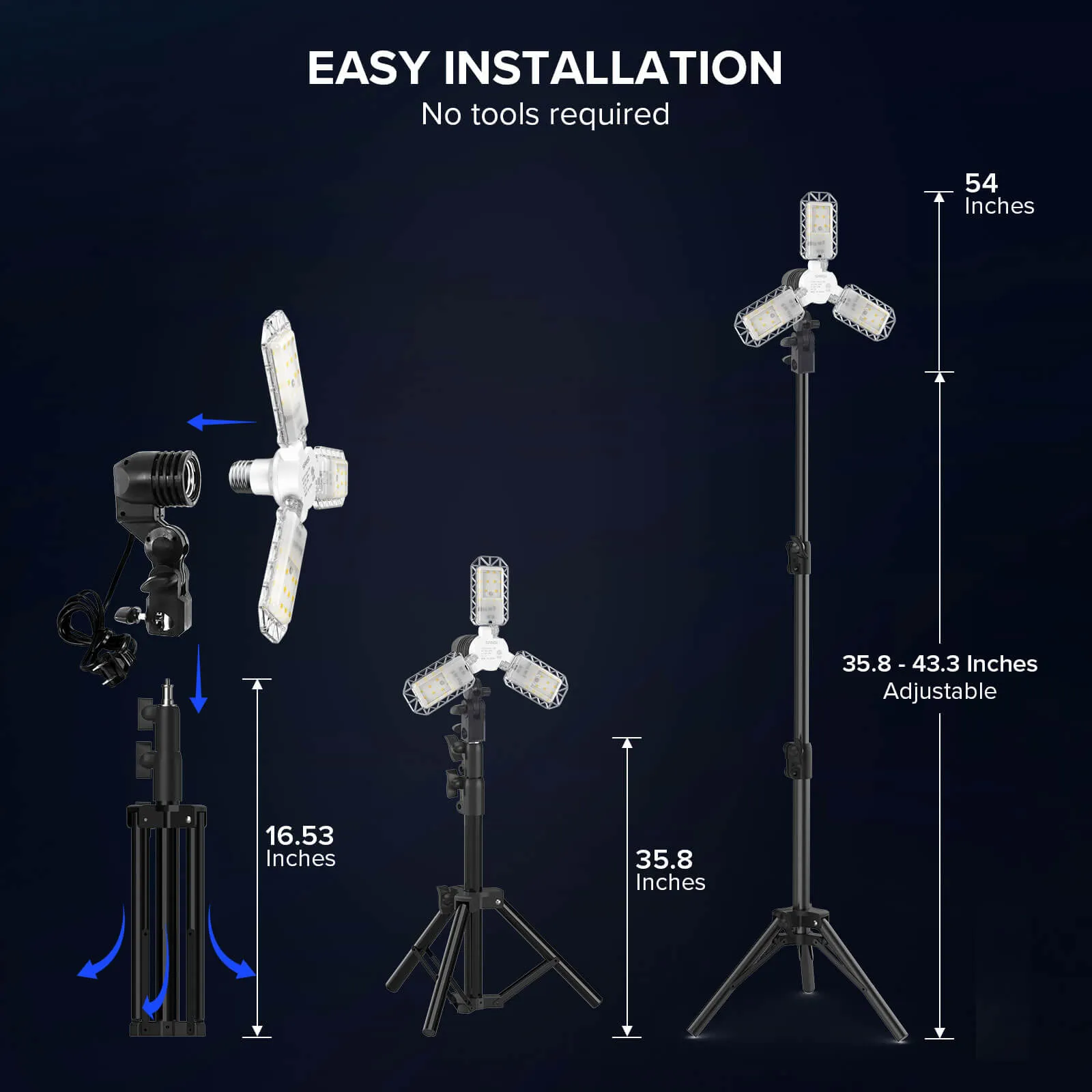 30W Adjustable Panel Led Work Light with Stand (US ONLY)