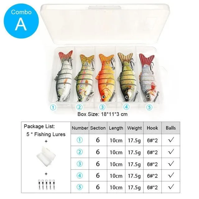 5pcs Fishing Lures Set Wobblers Crankbaits Fishing Box