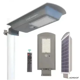 All in One LED solar street lamp Waterproof Integrated Wall Light for Home, Garden, Outdoor (80W, Grey)(Renewed)