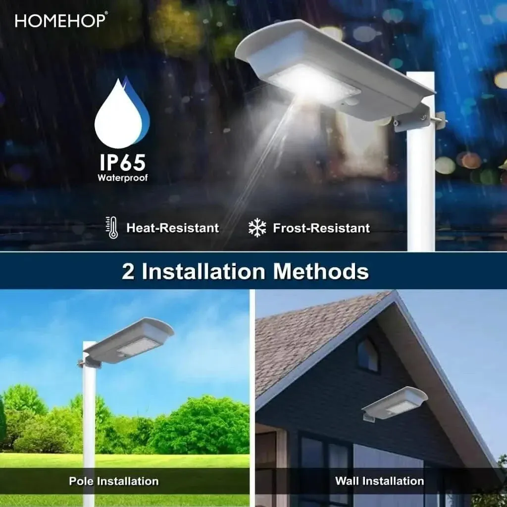 All in One LED solar street lamp Waterproof Integrated Wall Light for Home, Garden, Outdoor (80W, Grey)(Renewed)