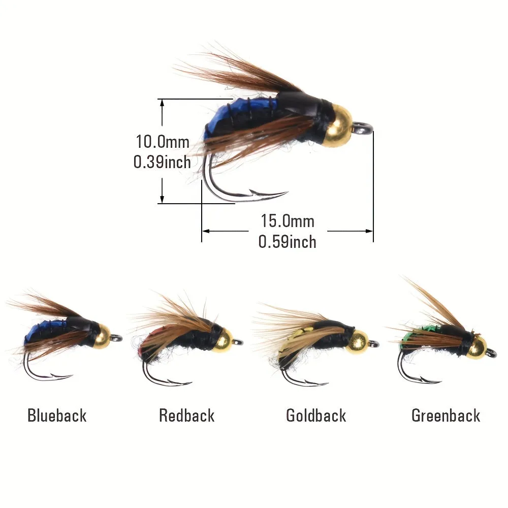 Bead Head Nymph Fly Fishing Lures with Bionic Insects