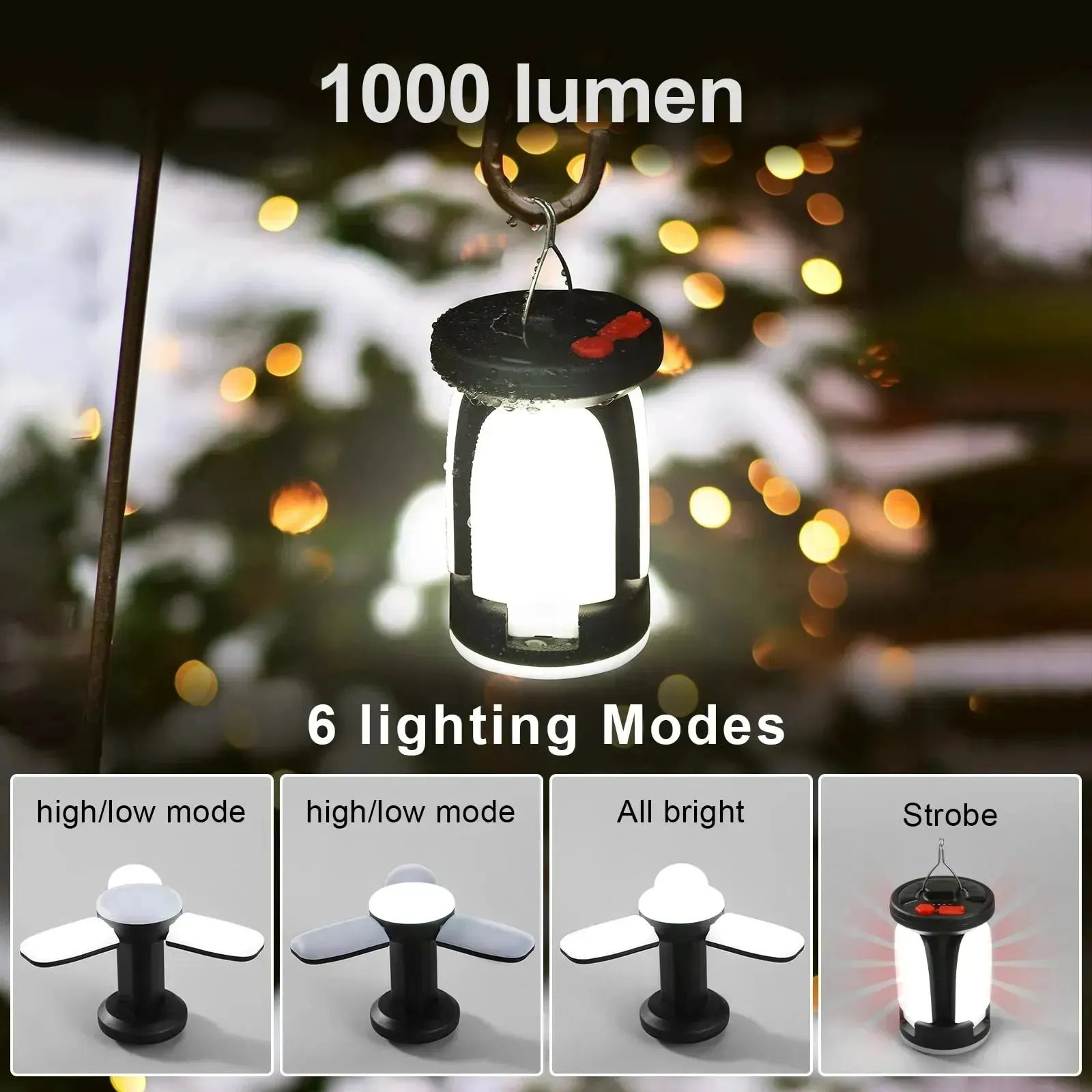 Camping Solar Lamp Rechargeable LED Light With Emergency Power Bank