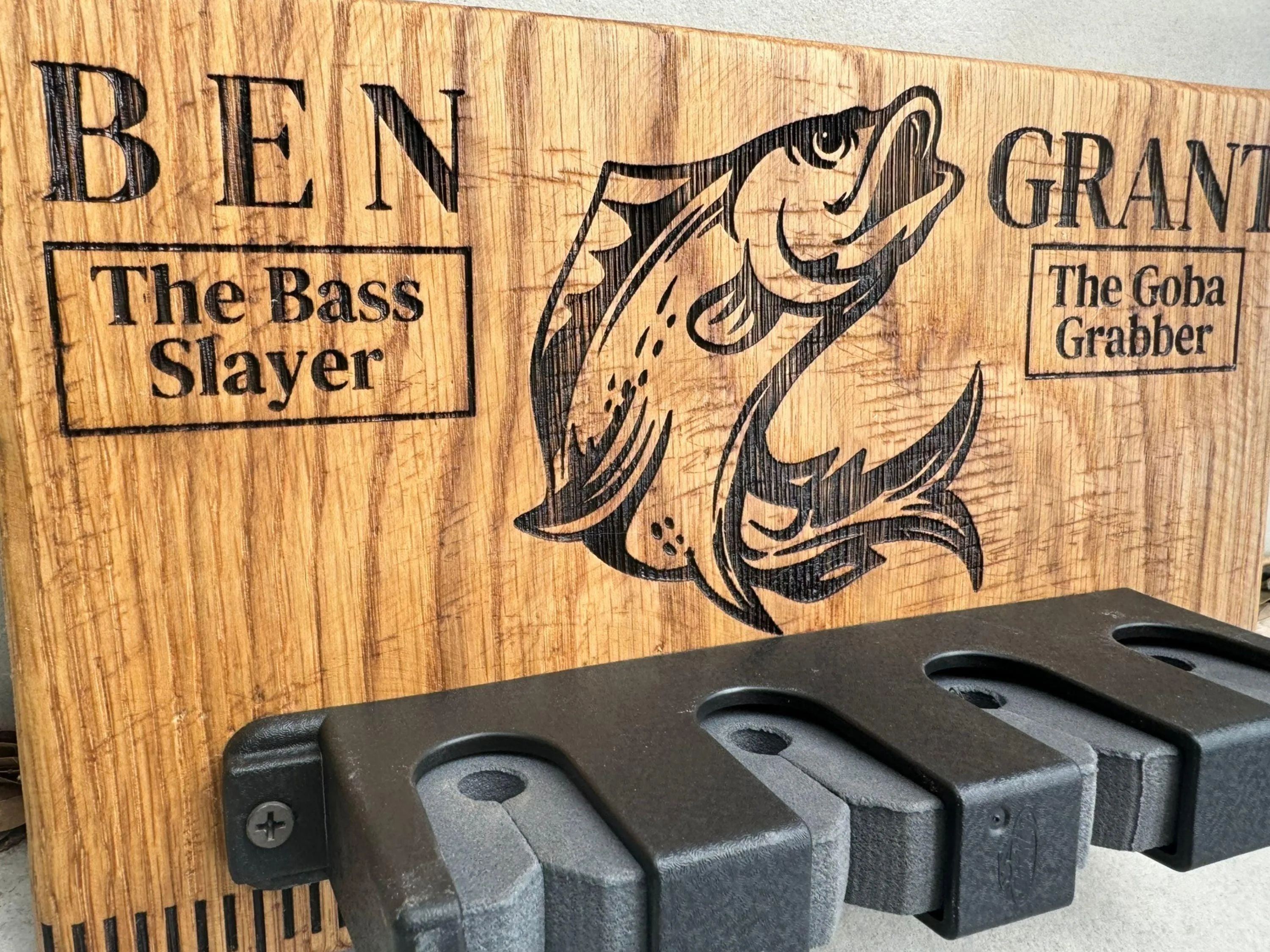 Custom Fishing Rod Holder - Wall Mounted & Holds 4 Rods