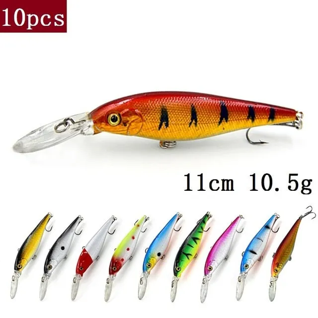 Fishing Lure Set Trolling Artificial Bait Bionic Fish Big Wobbler Deep water Long bill Hard Lure