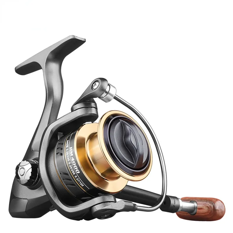 Fishing Reel HD500-7000 Spinning Reel 8kg Drag Metal Ball Grip Reel Fishing 5.2:1 Speed Metal Spool Coil Fishing Reel