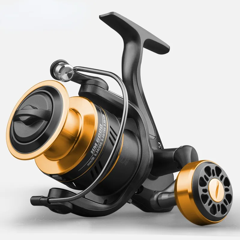 Fishing Reel HD500-7000 Spinning Reel 8kg Drag Metal Ball Grip Reel Fishing 5.2:1 Speed Metal Spool Coil Fishing Reel