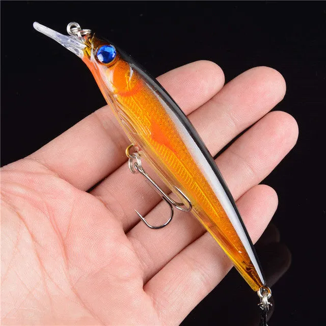 Float Tubes For Fishing 1PCS Floating Minnow Fishing Lure Laser Hard Artificial Bait 3D Eyes 11cm 13.4g Fishing Wobblers Crankbait Minnows Fishing Floats Float Tubes For Fishing