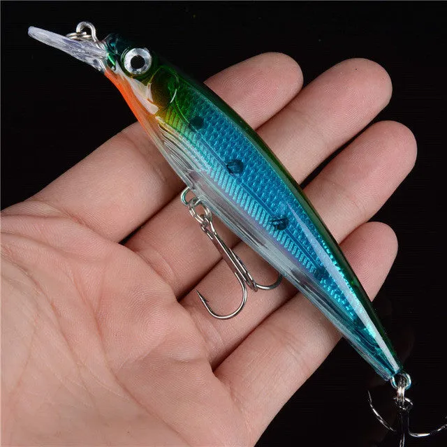 Float Tubes For Fishing 1PCS Floating Minnow Fishing Lure Laser Hard Artificial Bait 3D Eyes 11cm 13.4g Fishing Wobblers Crankbait Minnows Fishing Floats Float Tubes For Fishing