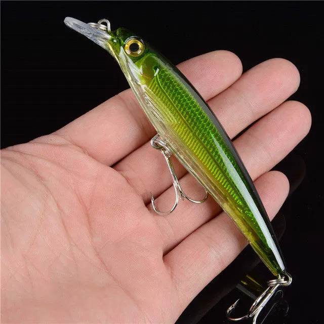 Float Tubes For Fishing 1PCS Floating Minnow Fishing Lure Laser Hard Artificial Bait 3D Eyes 11cm 13.4g Fishing Wobblers Crankbait Minnows Fishing Floats Float Tubes For Fishing