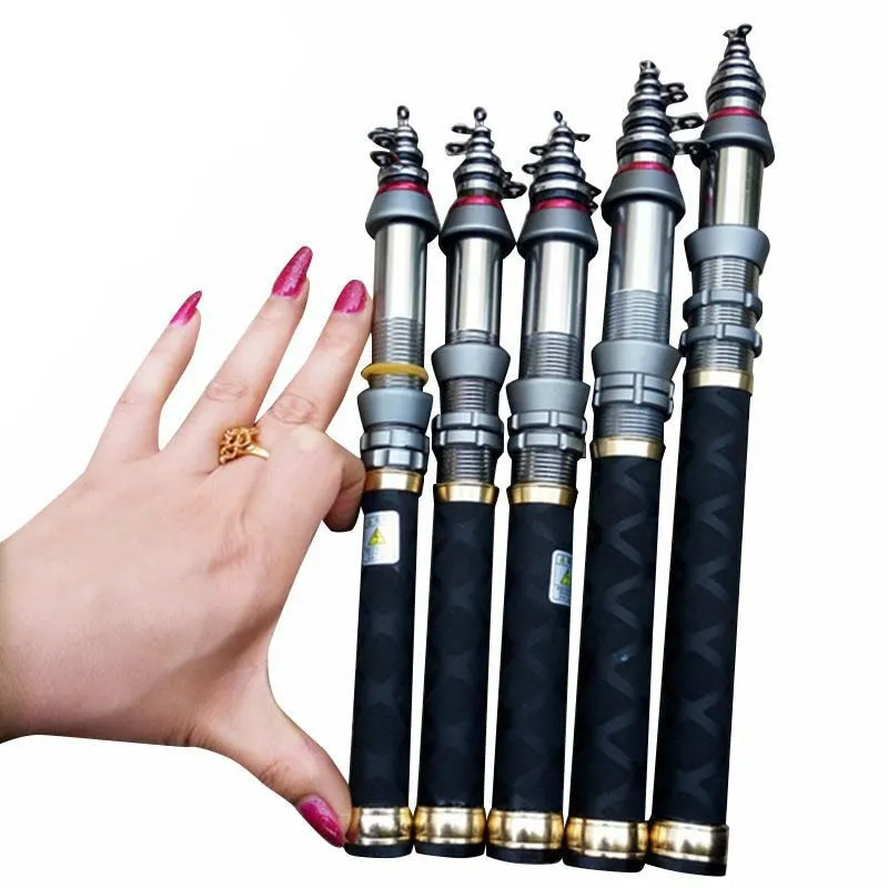 Hot Sale Mini Pocket Size Carbon Fiber Fishing Rod Telescopic Fishing Pole Sea Fishing Rod 1.3M 1.5M 1.8M 2.1M 2.4M