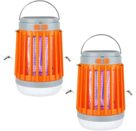 ITEM# 0082   Bug Zapper Light Bulb 2pcs, 3 in 1 Mosquitoes Killer USB Rechargeable Camping Lantern Flashlight Tent Light, IPX6 Waterproof Portable Light Bulb Zapper for Doorway, Corridor, Balcony, Patio (Watch Video)