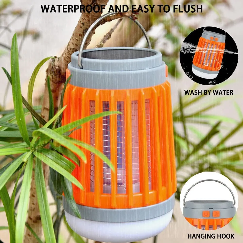 ITEM# 0082   Bug Zapper Light Bulb 2pcs, 3 in 1 Mosquitoes Killer USB Rechargeable Camping Lantern Flashlight Tent Light, IPX6 Waterproof Portable Light Bulb Zapper for Doorway, Corridor, Balcony, Patio (Watch Video)