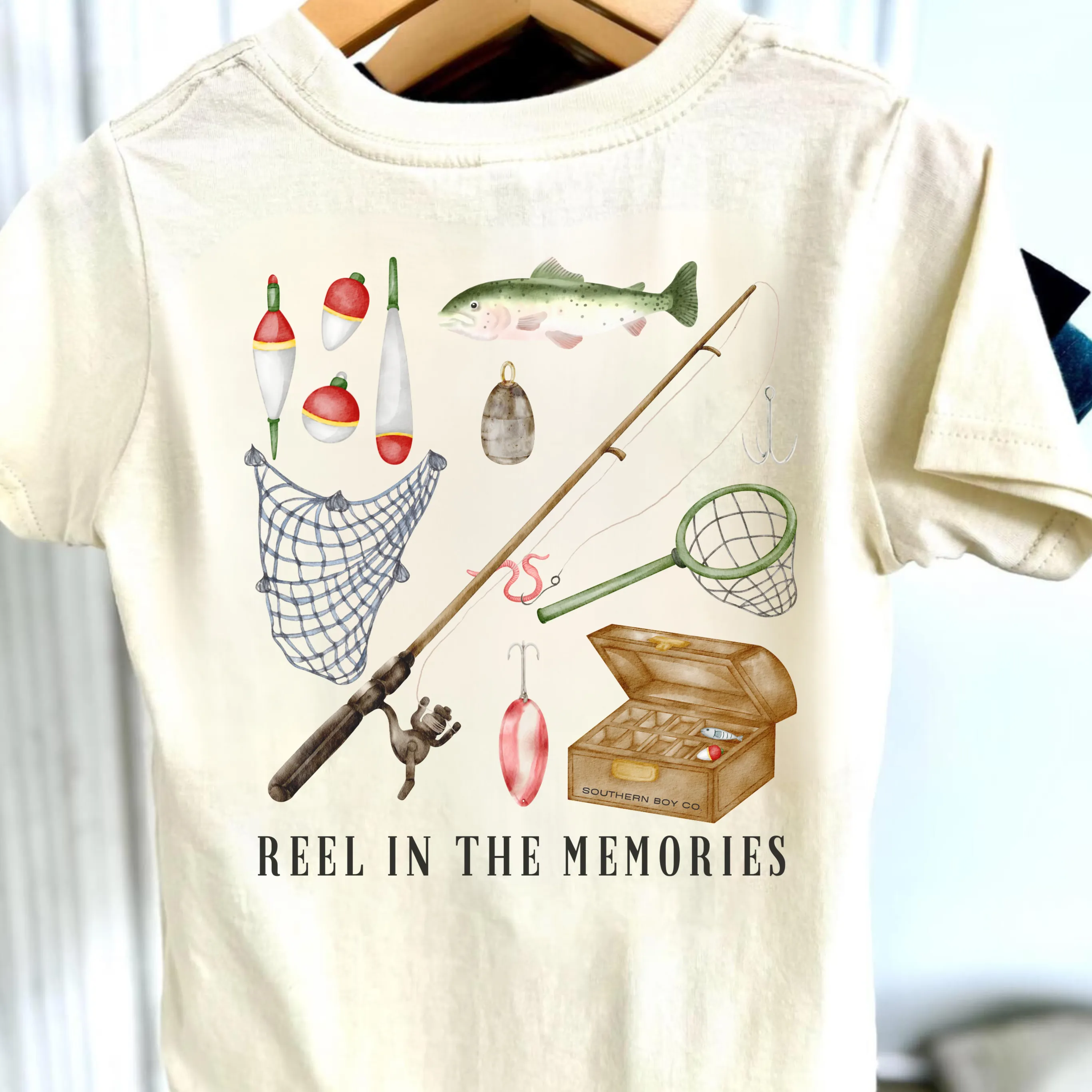 (Natural - Boys) Reel in the Memories Short Sleeve Kids Tee