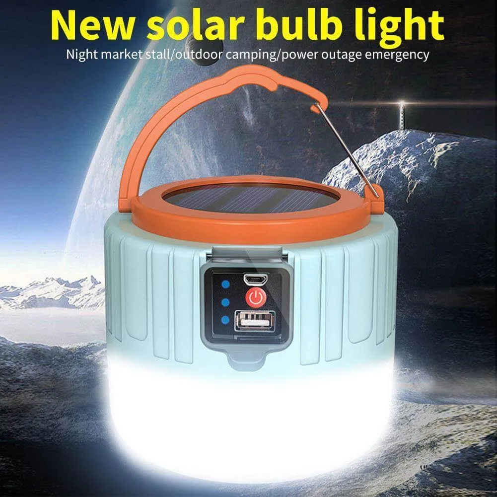 Outdoor Waterproof Solar Rechargeable Camping LED Lamp