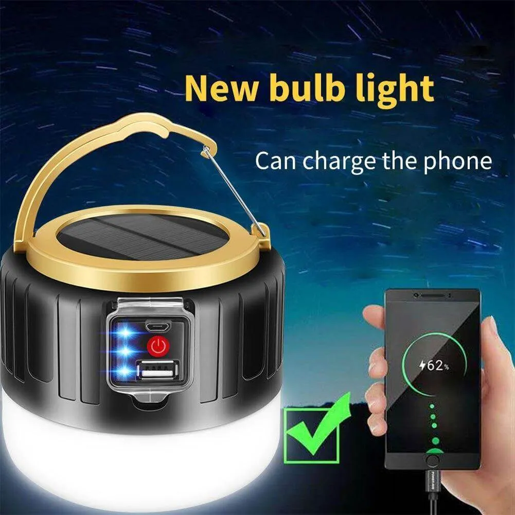 Outdoor Waterproof Solar Rechargeable Camping LED Lamp