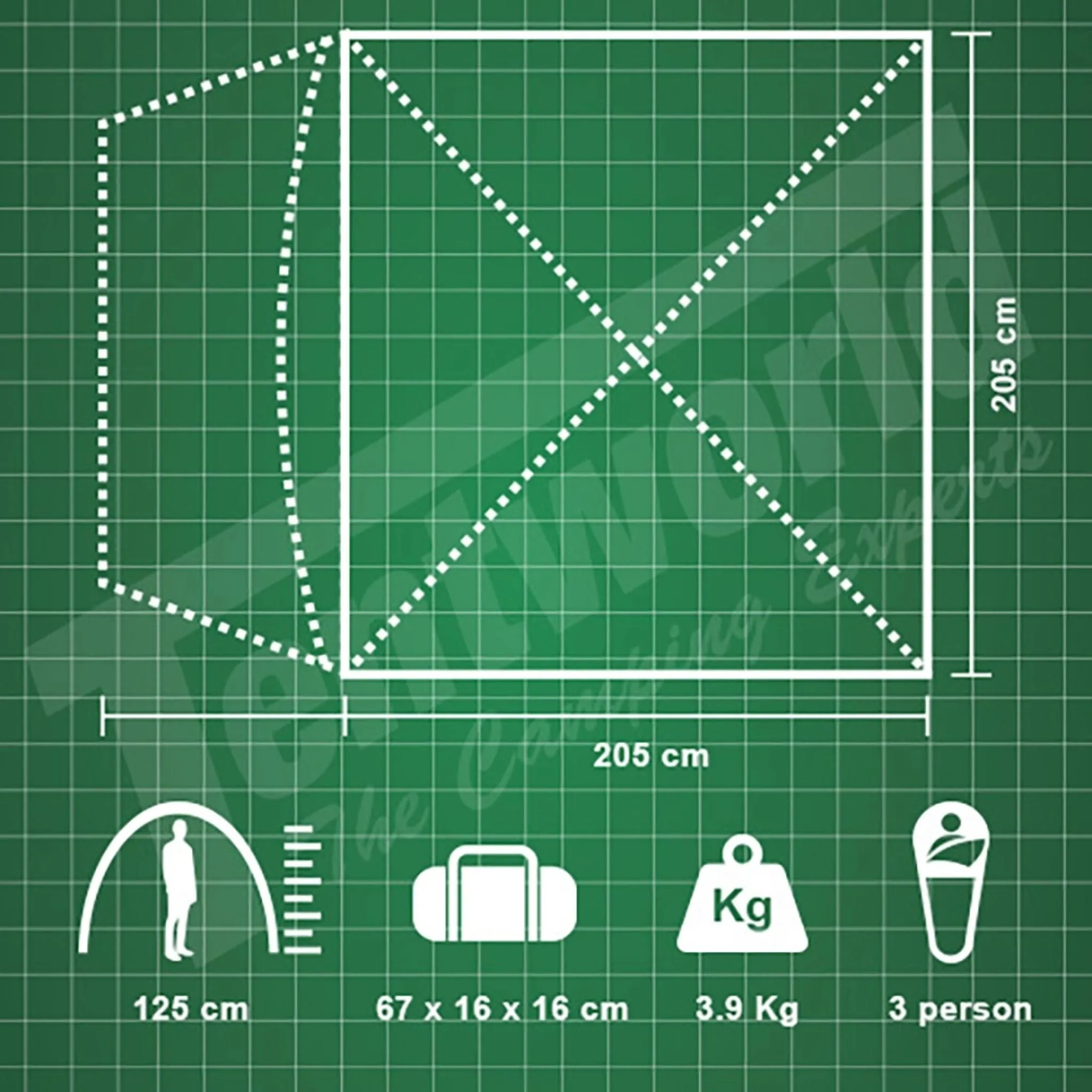 Oztrail Tasman 3V Person Dome Tent