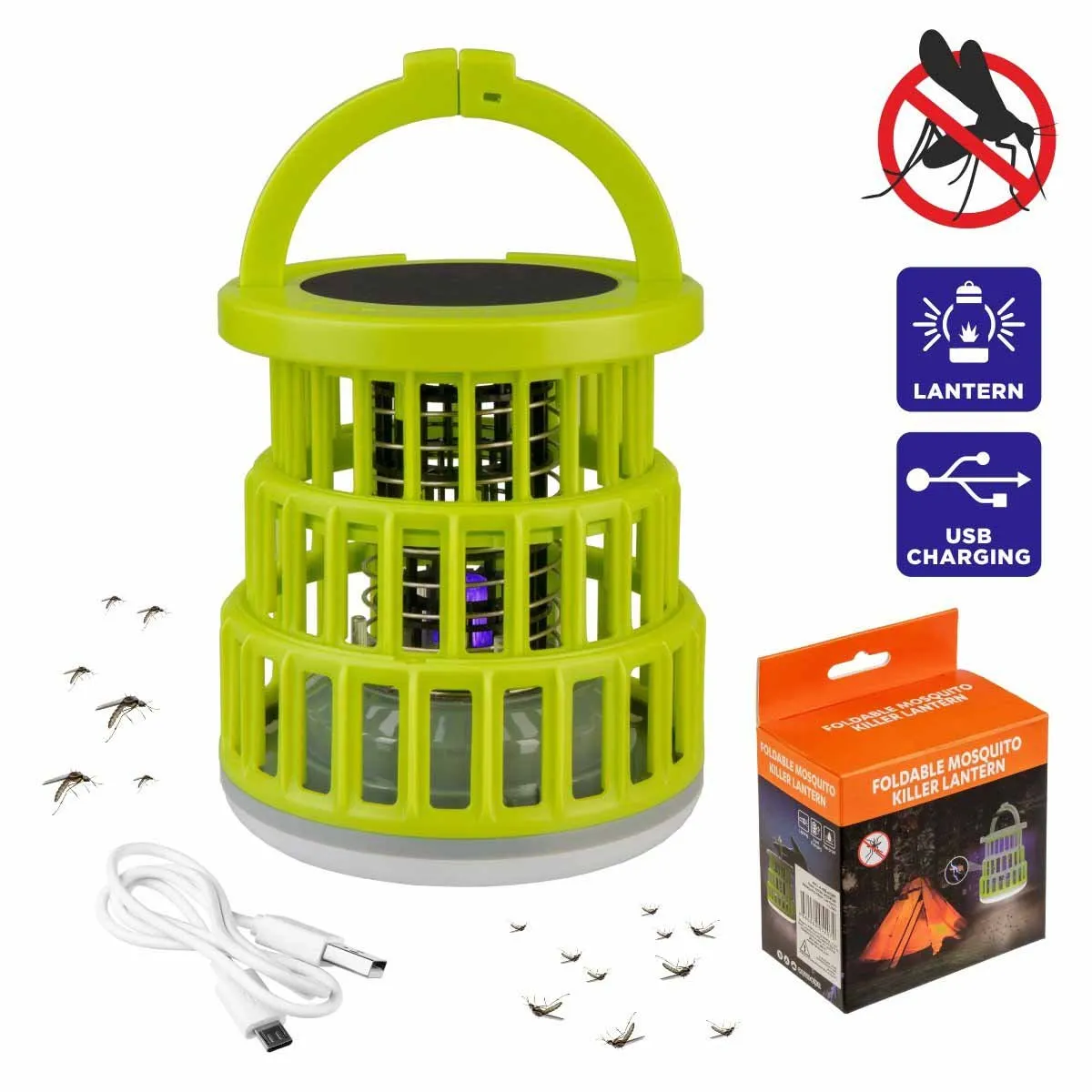 Portable Mosquito Killer Lantern, USB Rechargeable Tent Lighting