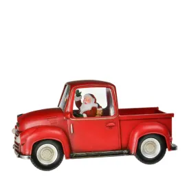 Red Truck with Santa Lantern with Perpetual Snow LED