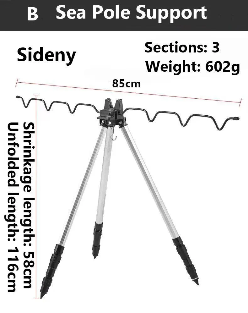 Sideny Telescopic Fishing Rod Holder 3-Fold Tripod Stand