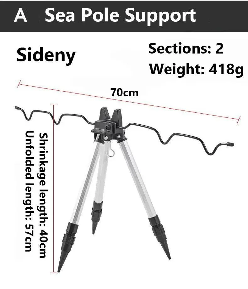 Sideny Telescopic Fishing Rod Holder 3-Fold Tripod Stand