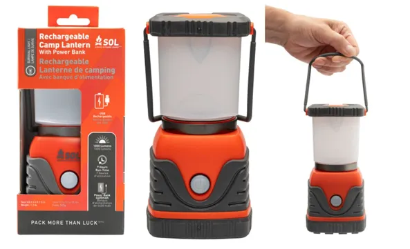 SOL Rechargeable Camp Lantern With Power Bank