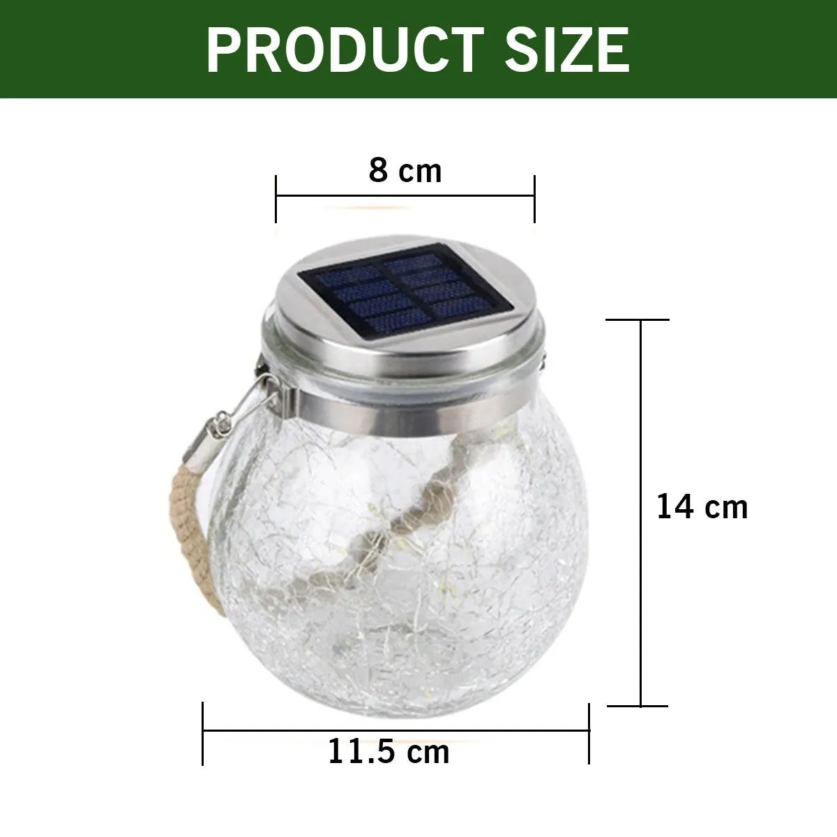 Solar Led Jar Lights Outdoor For Decoration