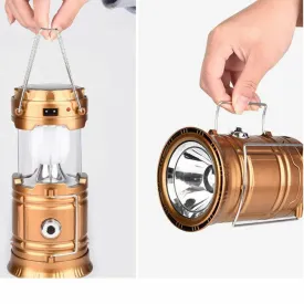 Solar USB Charging Rechargeable Outdoor Camping Lantern Light 6 LED Lamp US