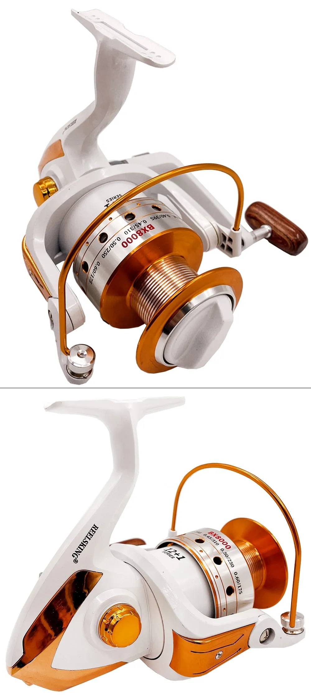 Spinning Fishing Reel 12BB   1 Bearing Balls 500-9000 Series Metal Coil Spinning Reel Boat Rock Fishing Wheel