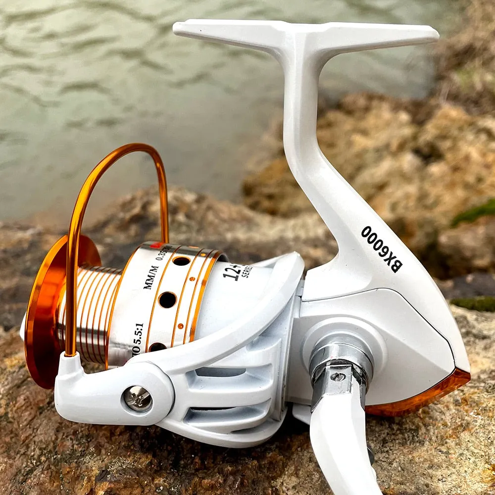 Spinning Fishing Reel 12BB   1 Bearing Balls 500-9000 Series Metal Coil Spinning Reel Boat Rock Fishing Wheel