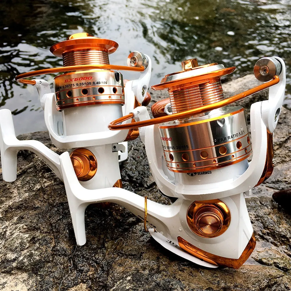 Spinning Fishing Reel 12BB   1 Bearing Balls 500-9000 Series Metal Coil Spinning Reel Boat Rock Fishing Wheel