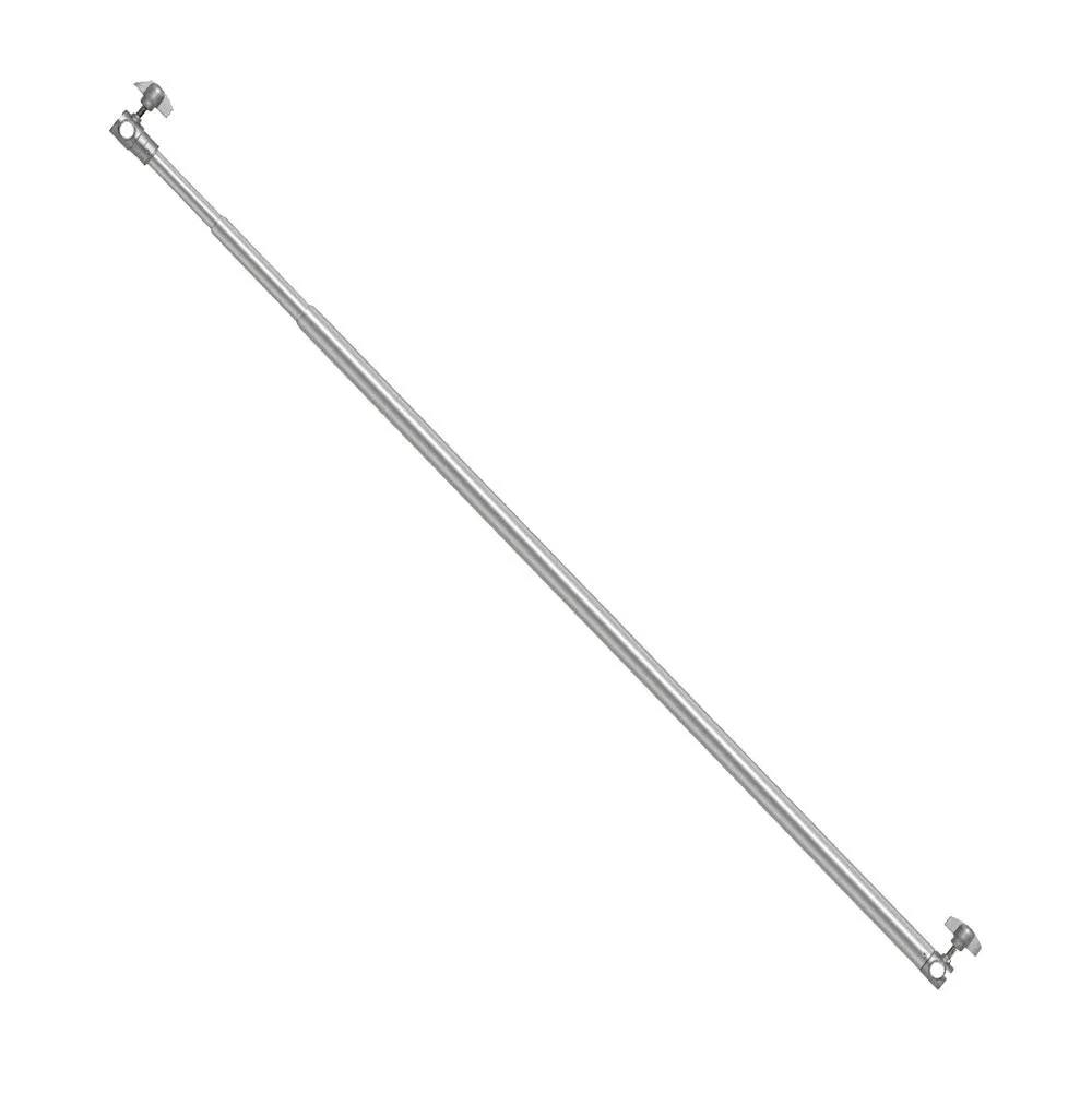 Stainless Steel Backdrop Stand Telescopic Crossbar Rod Pole - Silver (128-300cm)