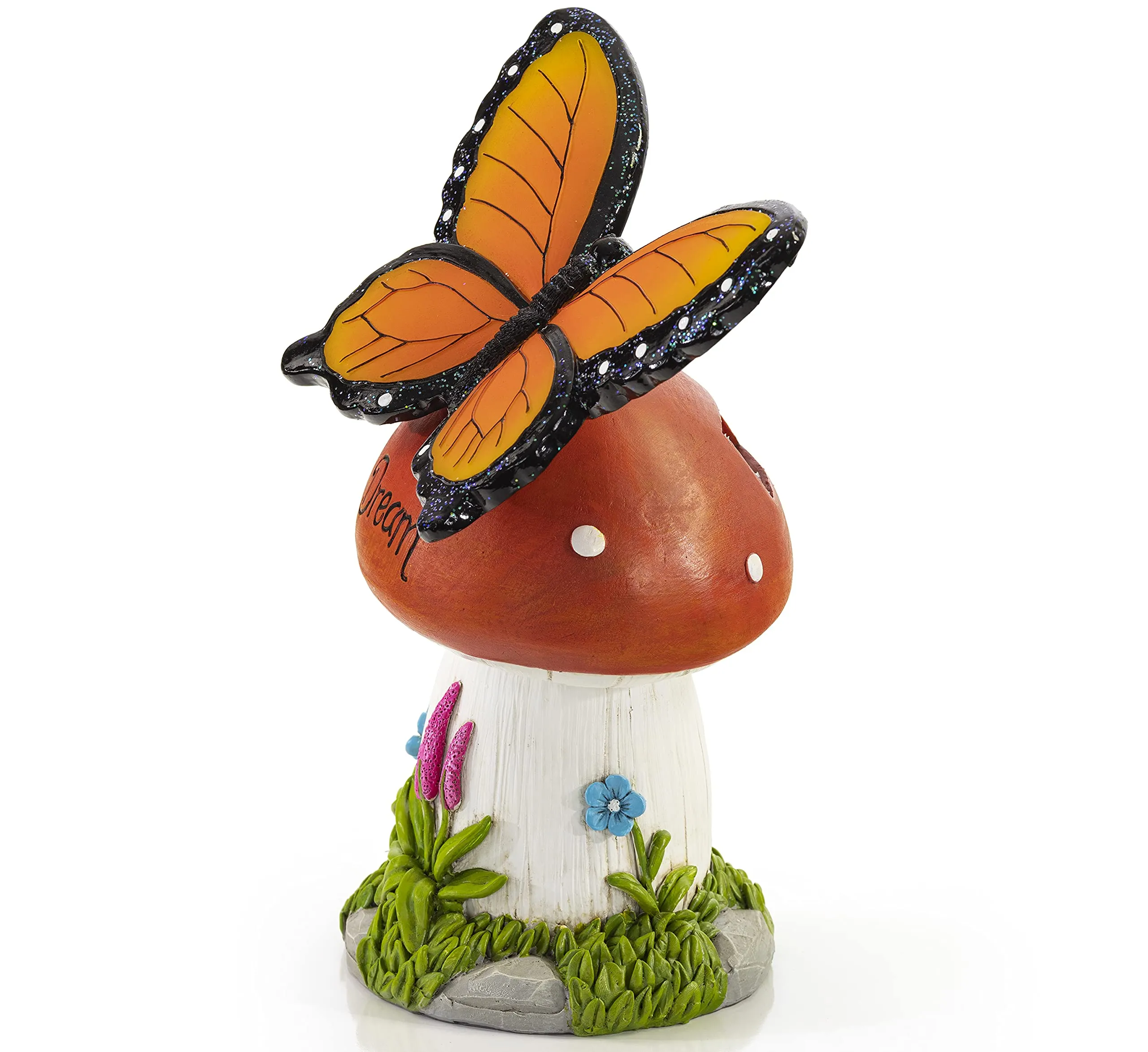 VP Home Butterfly Dream Mushroom Solar Powered LED Outdoor Decor Garden