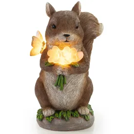 VP Home Charming Squirrel Solar Powered LED Outdoor Decor Garden