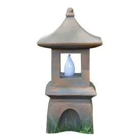 Vp Home Serenity Zen Pagoda Solar Powered Flickering Led Outdoor Decor Garden Light