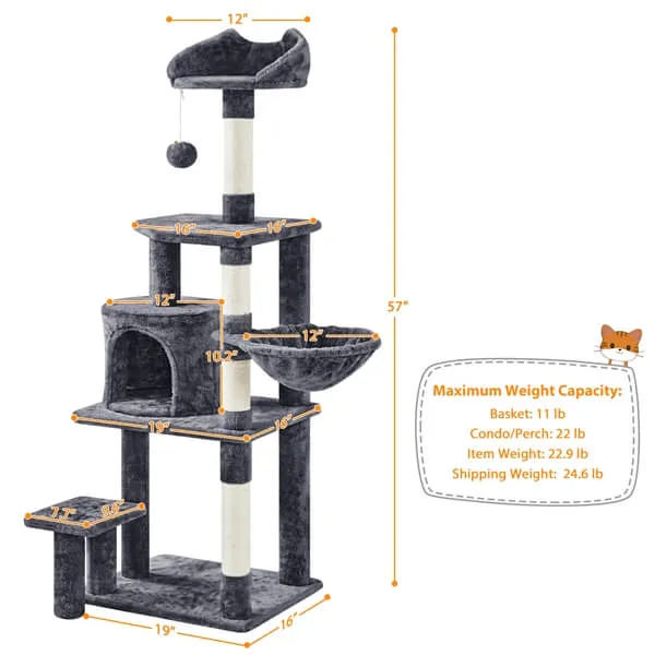 Yaheetech 57″ Tall Cat Tree